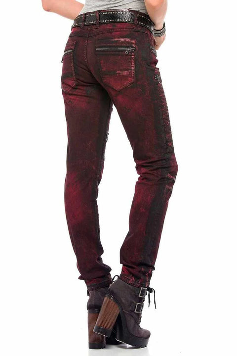 WD388 Claret Red Women's Jean