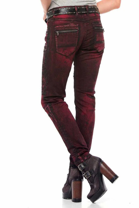 WD388 Claret Red Women's Jean