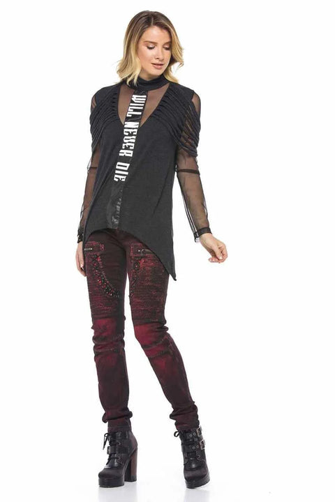 WD388 Claret Red Women's Jean