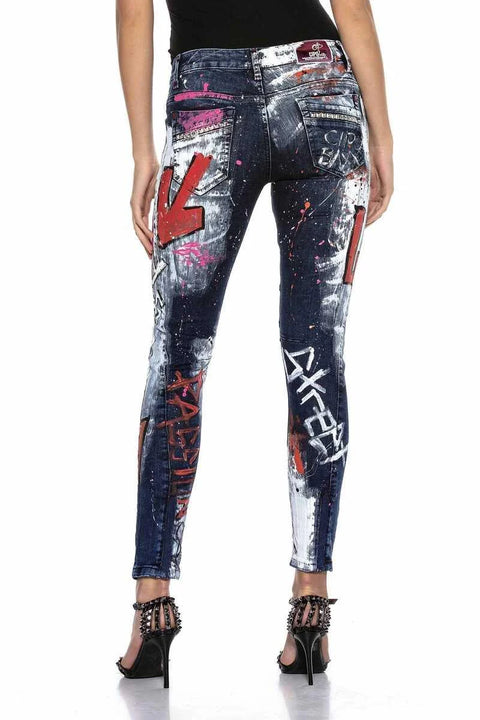 WD399 Biker Style Jean Trousers