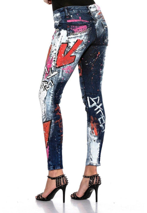 WD399 Biker Style Jean Trousers