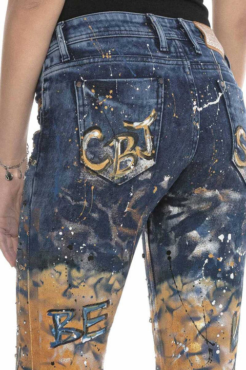 WD440 Slim Fit Double Color Women's Jean Trousers