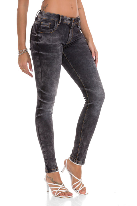 WD443 Women jeans in solid look