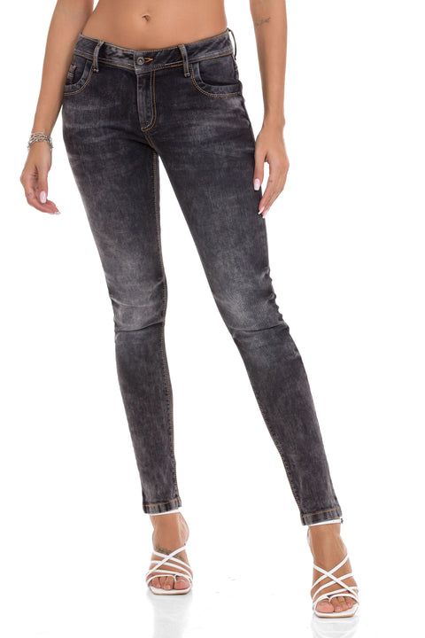 WD443 Women jeans in solid look