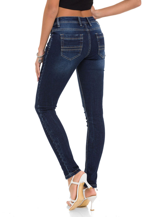 WD443 Women jeans in solid look