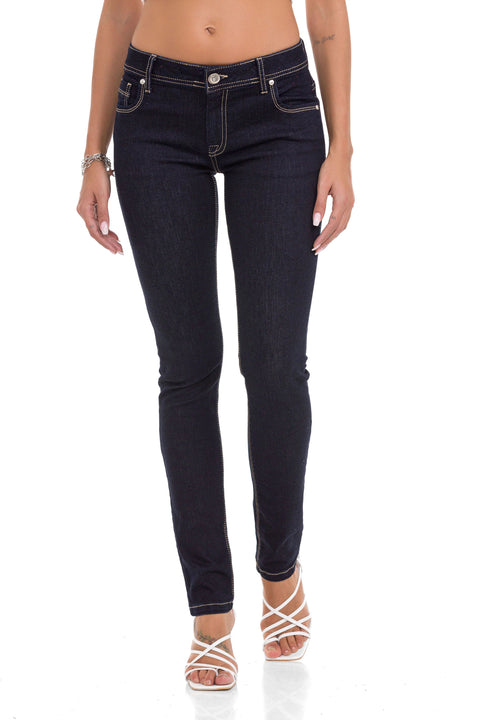 WD443 Women jeans in solid look