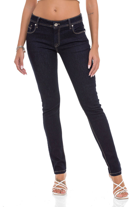 WD443 Women jeans in solid look