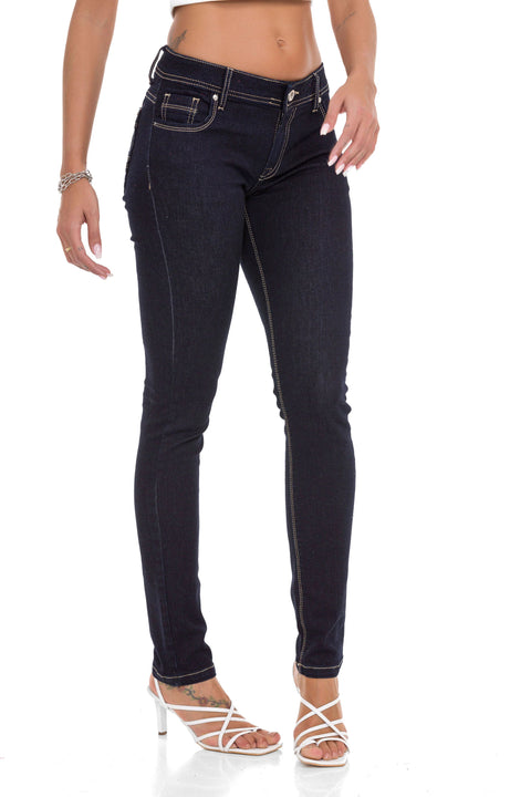 WD443 Women jeans in solid look