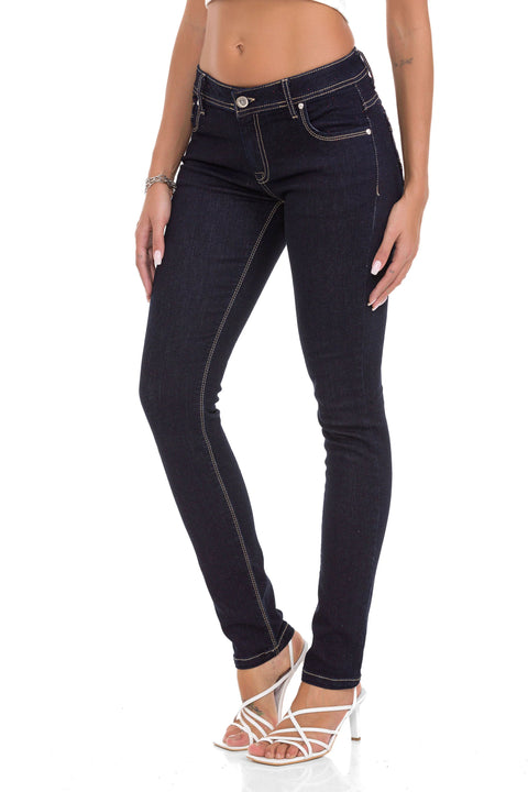 WD443 Women jeans in solid look