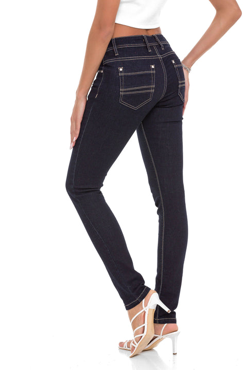 WD443 Women jeans in solid look