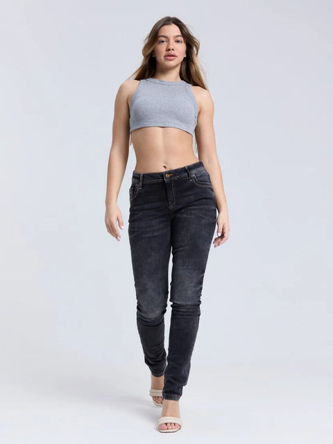 WD443 Women jeans in solid look