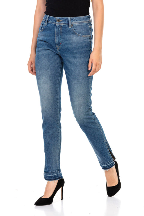 WD449 Ice Blue Women's Mom Jean Pants