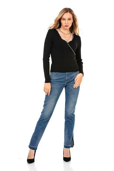 WD449 Ice Blue Women's Mom Jean Pants