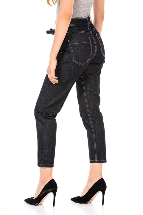 WD450 Dark Tone Mom Jean Trousers