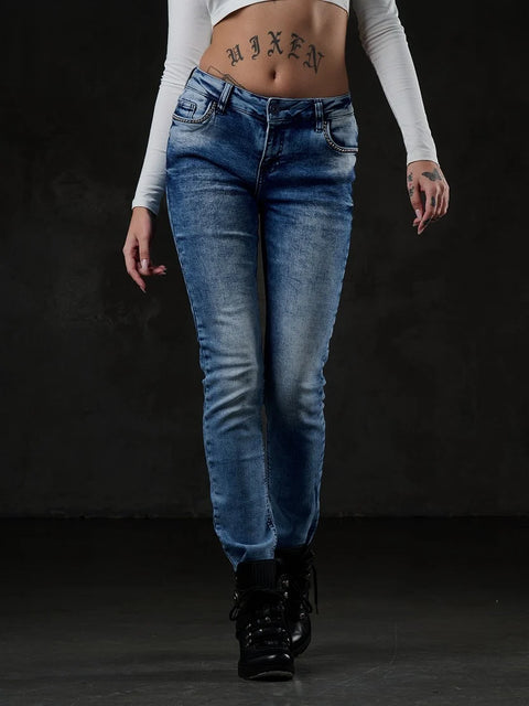 WD459 Ice Blue Women's Jean Trousers