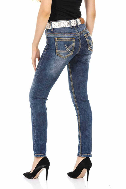 WD462 Blue Basic Women's Jean Trousers