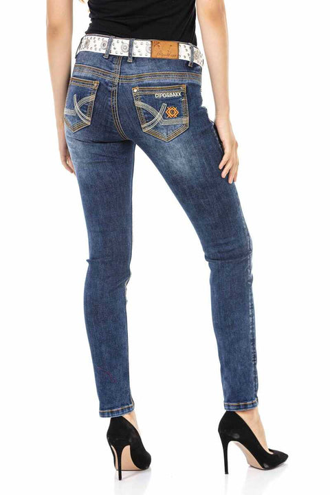 WD462 Blue Basic Women's Jean Trousers