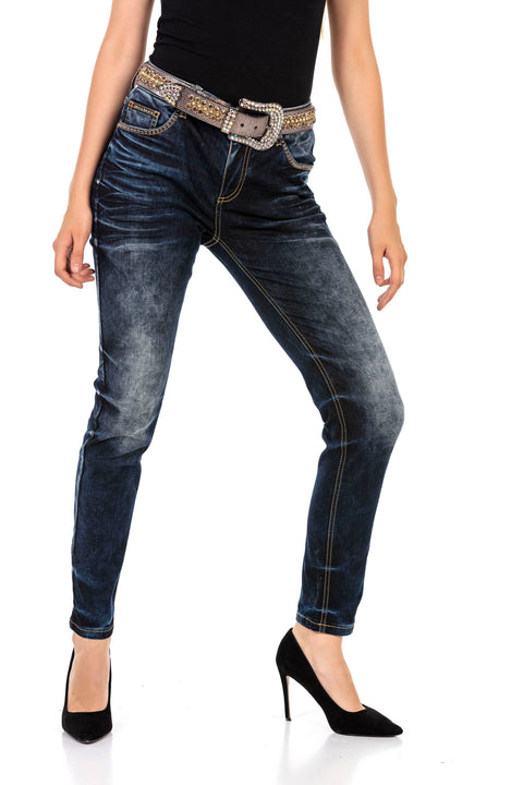 WD465 Navy Blue Women's Jean Trousers