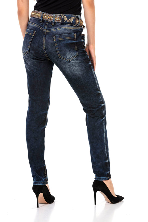 WD465 Navy Blue Women's Jean Trousers