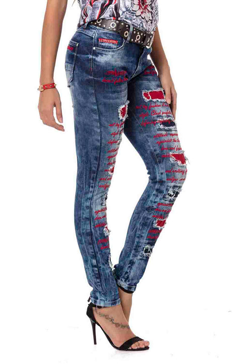 WD478 Embroidered Women's Jeans