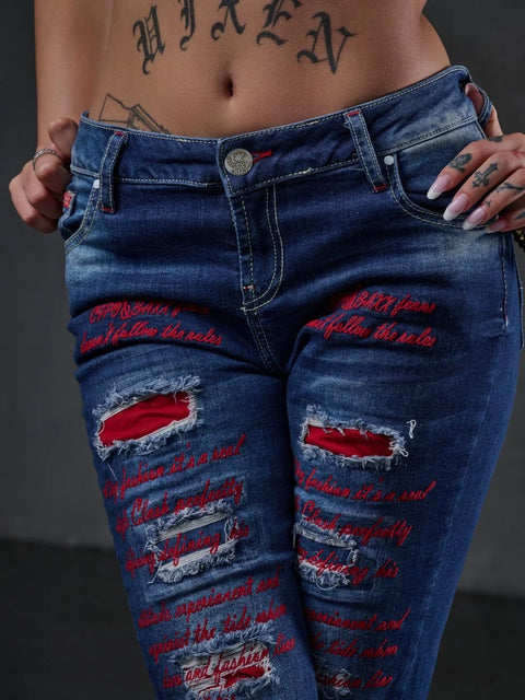 WD478 Embroidered Women's Jeans