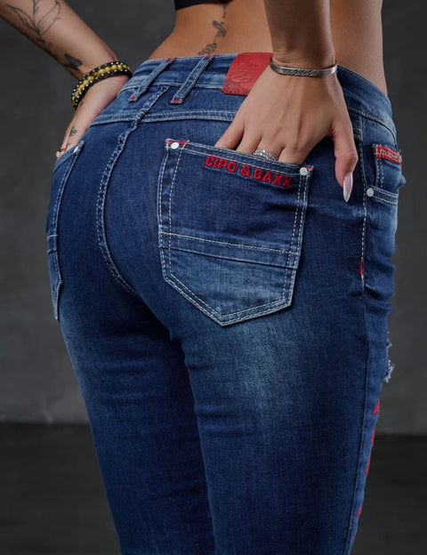 WD478 Embroidered Women's Jeans