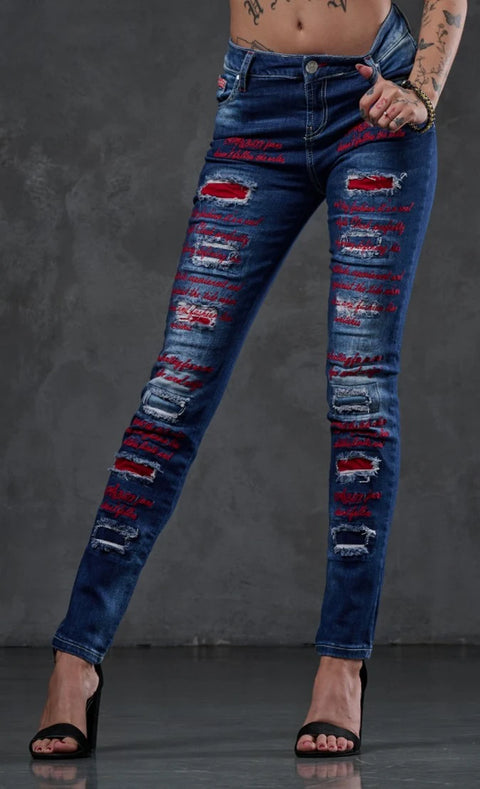 WD478 Embroidered Women's Jeans