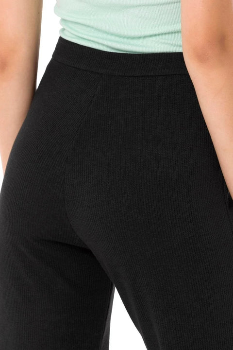 WD488 women fabric trousers with exhibited leg
