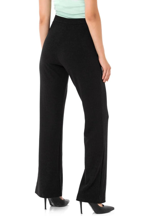 WD488 women fabric trousers with exhibited leg