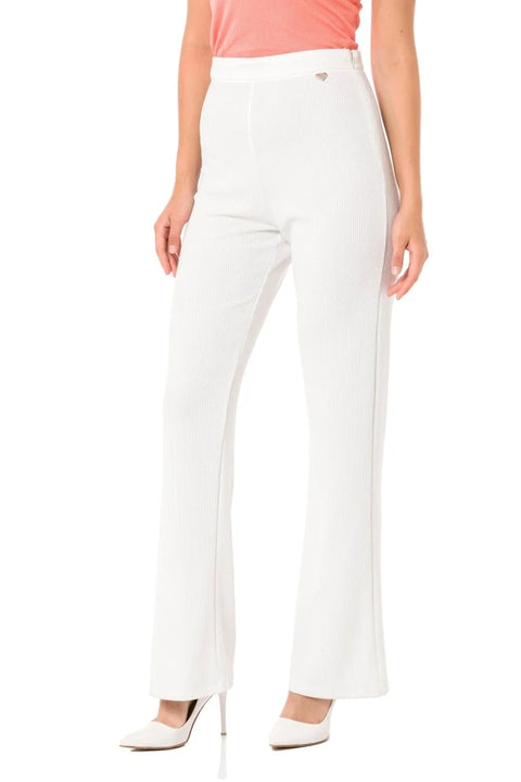 WD488 women fabric trousers with exhibited leg