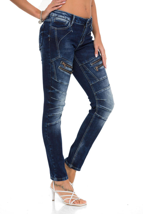 WD501 Women's Jeans with Cool Zipper Detail