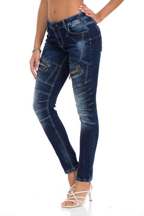 WD501 Women's Jeans with Cool Zipper Detail