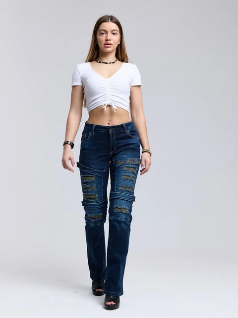 WD529 Ripped Women's Jeans with trendy Look