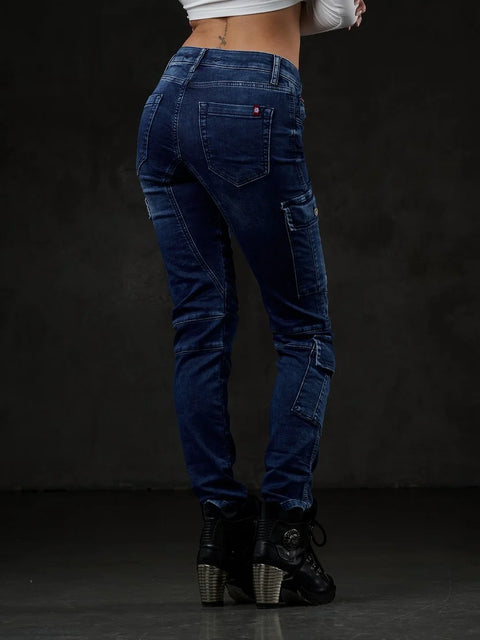 WD531 Basic Women's Jean Trousers with Cargo Pocket