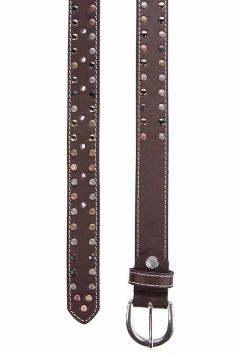 WG104 Women's Belt Metal Embroidered Genuine Leather