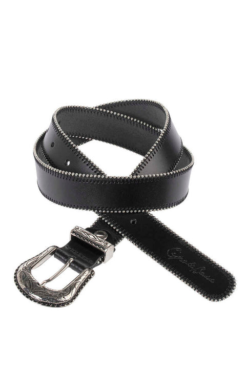 WG117 Plain Leather Women's Belt with Metal Buckle