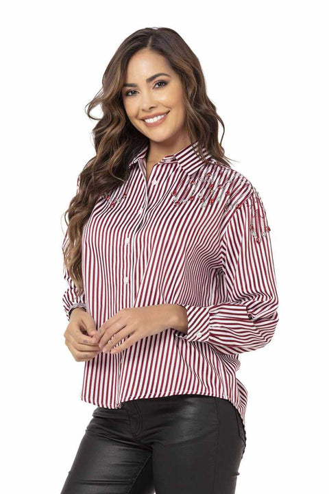 WH122 Striped Oversize Women's Shirt