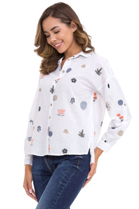 WH130 Women's Shirt with Embroidery Detail