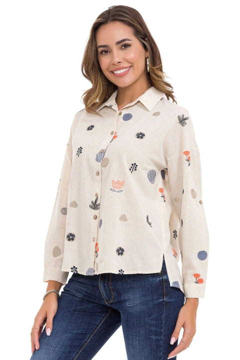 WH130 Women's Shirt with Embroidery Detail