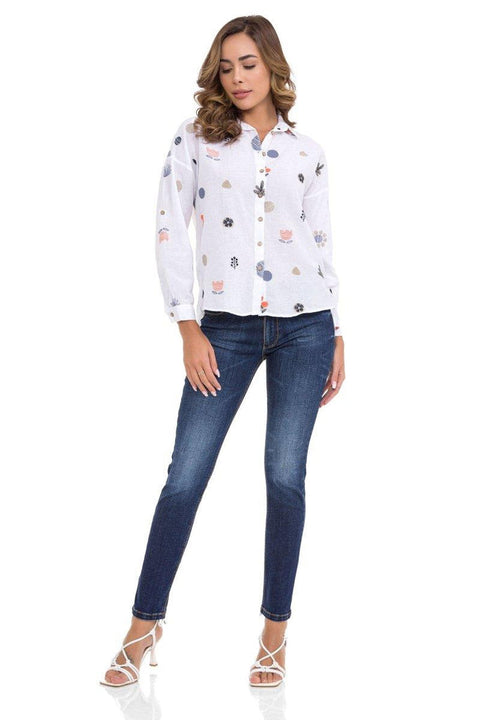 WH130 Women's Shirt with Embroidery Detail