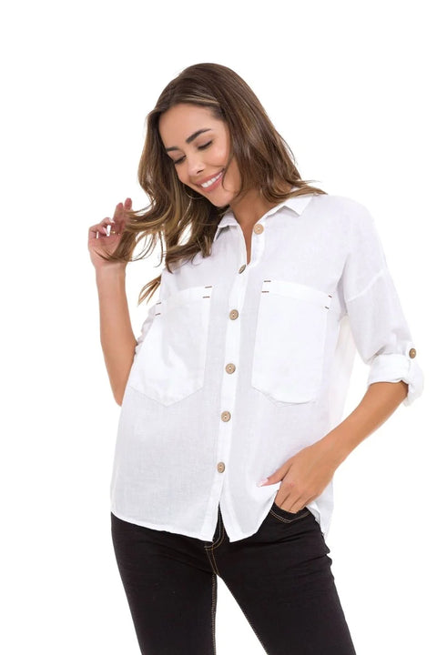 WH132 Basic Summer Linen Shirt