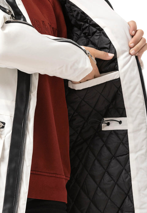 WM144 Women's winter jacket with zipper details