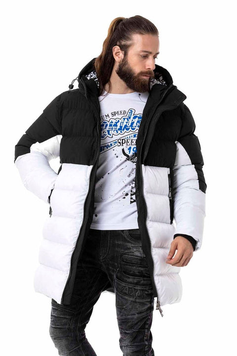 CM206 Men's Puffer Jacket in Black and White Colors
