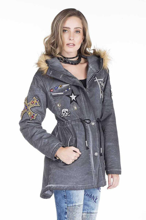 WJ144 Beaded Embroidered Women's Coat