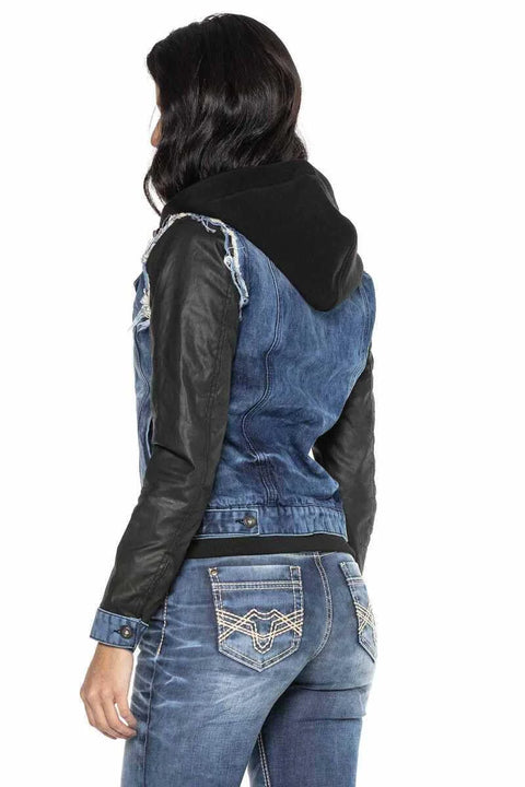 WJ184 Women Jeans Jacket in a trendy 2in1 design