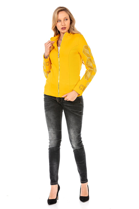 WJ197 women outdoor jacket with sparkling stone trimmings