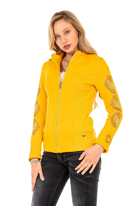 WJ197 women outdoor jacket with sparkling stone trimmings