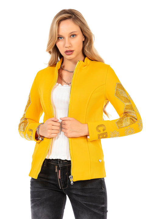 WJ197 women outdoor jacket with sparkling stone trimmings