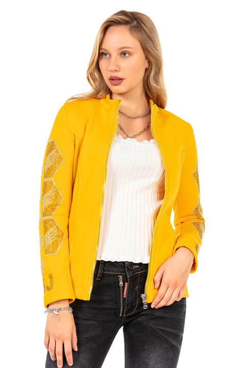 WJ197 women outdoor jacket with sparkling stone trimmings