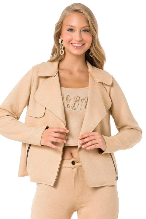 WJ202 Suede Sand Color Sports Jacket